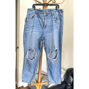 American Eagle Strigid Mom Jeans plus Size 20 reg  Distressed Denim 39X27